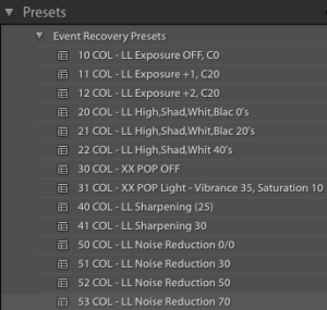 Lightroom Preset List