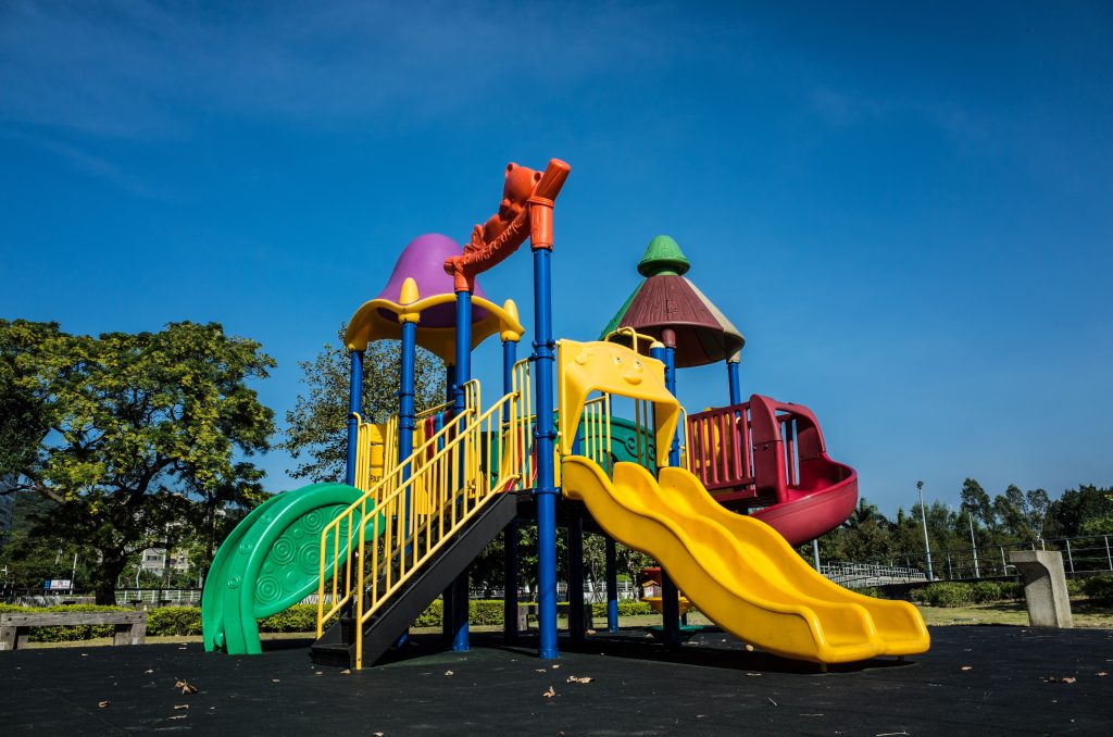 Playground in Ukraine colours